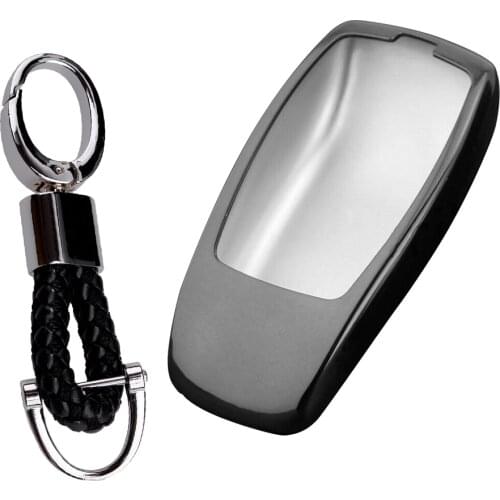 Car Black Key Shell Cover Case Fob Holder with Chain Fit for Mercedes-Benz A C E S G CLASS CLS GLE