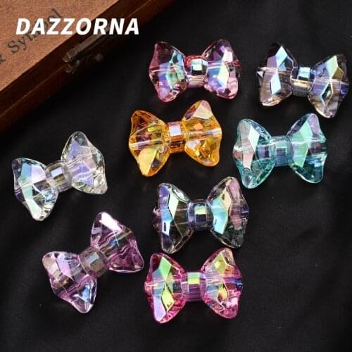 Transparent Mixed Color 5-10Pcs/Pack Bowknot Shape Acrylic Beads For Handmade Making Jewelry DIY Bracelet Necklace Accessories