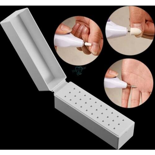 30Hole New arrivel Nail Art Drill Grinding Head Bit Holder Display Storage Box Nail Drilling Container Stand Display Rack