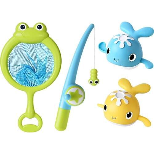 Baby clockwork playing in water, whale on the chain, swimming, whale, bathroom, magnetic fishing suit, bathing and playing toys