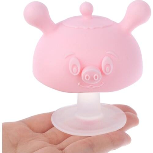 Baby Silicone Teethers Newborn Cartoon Small Mushroom Teething Toy Multifunction Chewable Teethers Infant Nursing Appease Nipple