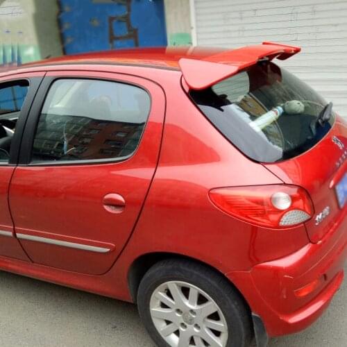Use For Peugeot 206 207 Spoiler ABS Plastic B Style Carbon Fiber Look Rear Trunk Wing Car Body Kit Accessories