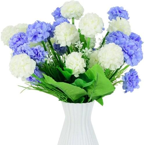 Artificial Hydrangea Bouquet Fake Flowers Home Decor Artificial Silk Hydrangea Wedding Bride Holding Flowers Flores Artificiales