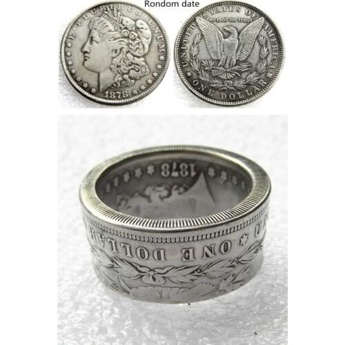 Morgan Silver Dollar Coin Ring 'eagle' Silver Plated Handmade In Sizes 8-16