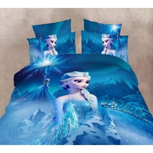 Frozen print bed sheet set twin single size 2/3pcs Alsa Anna princess duvet cover girls kids bedroom decor bedlinen 6 style gift