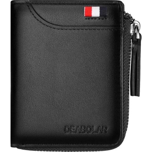 Male Fashion Small PU Wallet Vertical Mens Zipper Coin Purse Driver License Card Holder Money Bag
