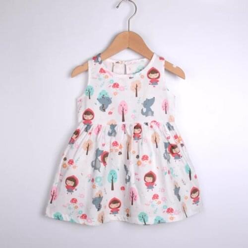 2020 1Y-4Y Cute Vest Cotton Infantile Baby Girl Dress Cotton Sleeveless A-Line Dresses Casual Clothing Mini Princess Clothes