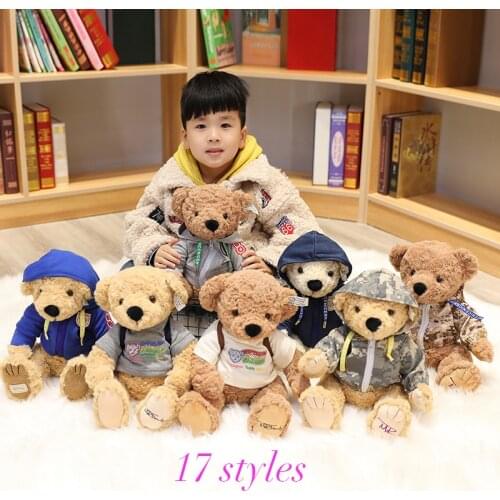 1pc 30CM High Quality Cute Dressing Teddy Bear Plush Toys Stuffed Soft Animal Bear Dolls for Children Baby Birthday Party Gifts