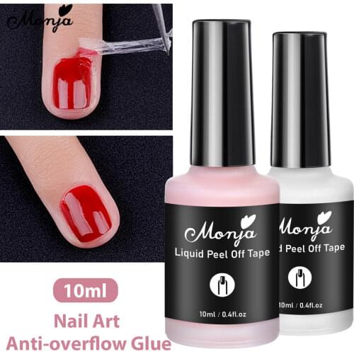 Monja 10ml Odor-free Nail Art Peel Off Anti-overflow Glue Nail Polish Painting Nail Edge Skin Protector Nail Gel Manicure Tools