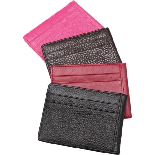 2019 New Super Slim Soft Wallet 100% Genuine Leather Mini Credit Card Wallet Purse Card Holders Men Wallet Thin Small