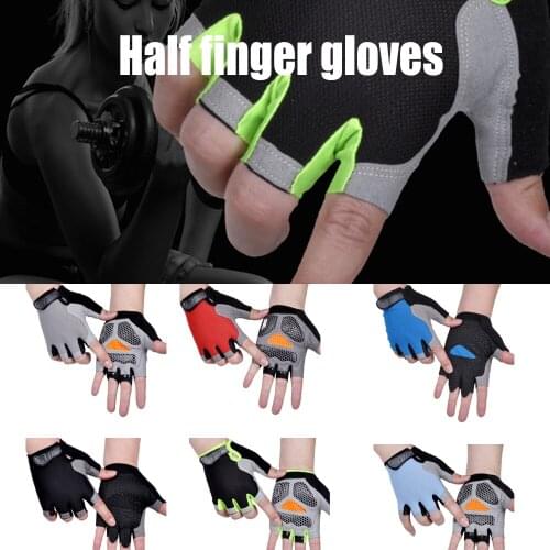 A Pair Cycling Half Finger Gloves Sunscreen Non Slip Breathable For Men And Women Outdoor Cycling Sports Gloves Bike Equipment