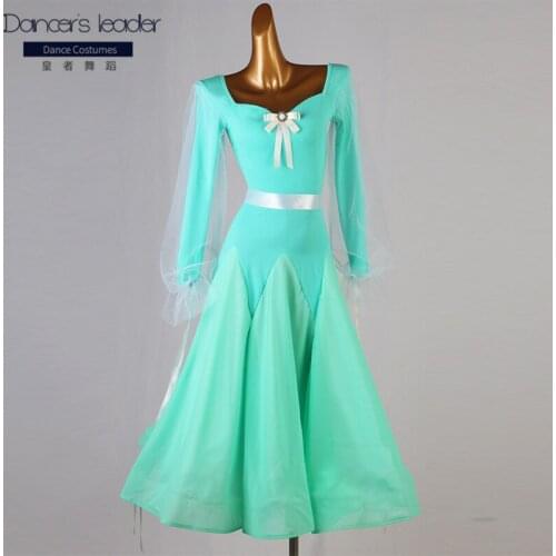 Ballroom Dance Dresses foxtrot dress american smooth dress Women Adult Stage Waltz Ballroom Dress green