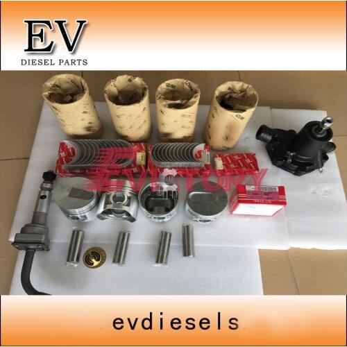 For Mitsubishi Forklift S4E S4E2 Piston and piston ring and S4E engine bearing gasket kit water oil pump