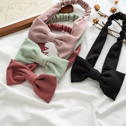 Korean Style Cute Bow Headband for Girl Elastic Head Bands Turban School Girl Headbands Hairbands for Kids Baby Hair Accessories