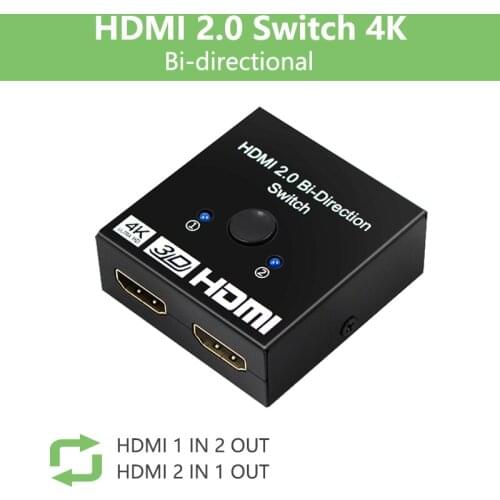 Wiistar HDMI Splitter 4K HDMI Switch Bi-Direction 1x2/2x1 Adapter HDMI Switcher 2 in 1 out for PS4/3 TV Box HDMI Switch
