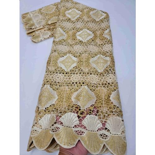 Swiss Voile In Switzerland Fabric African Lace Fabric Embroidery Cotton Lace With Stones African Dry Lace Fabric For Party HLS07