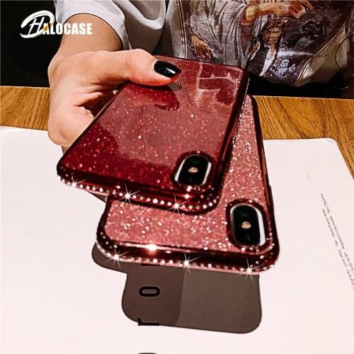 Bling Rhinestone Glitter Phone Case For iphone X XR XS Max 11 Pro Max Soft Silicone Diamond Cover For iphone 6S 6 7 8 Plus Cases