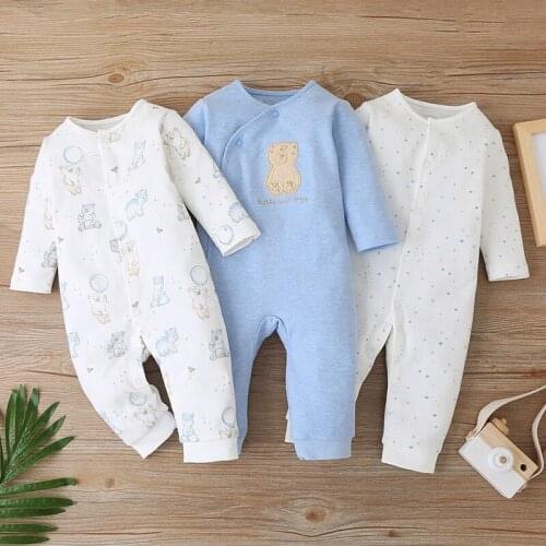 Spring Autumn Newborn Baby Boy Girls Romper Jumpsuit Long Sleeve Cartoon Cotton 0-18M Infant Clothing Set ropa de bebé