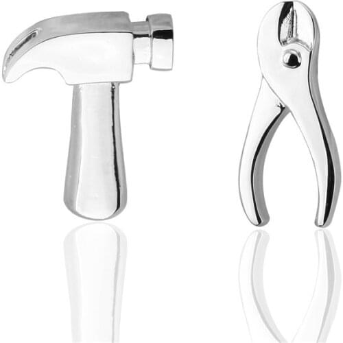 HYX Jewelry Silvery Hammer Clamp metal Brand Cuff Buttons French Shirt Cufflinks For Mens Fashion Cuff Links