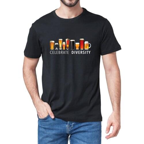 Unisex 100% Cotton Celebrate Diversity Craft Beer Drinking Funny Summer Mens Novelty Oversized T-Shirt Casual Streetwear Tee