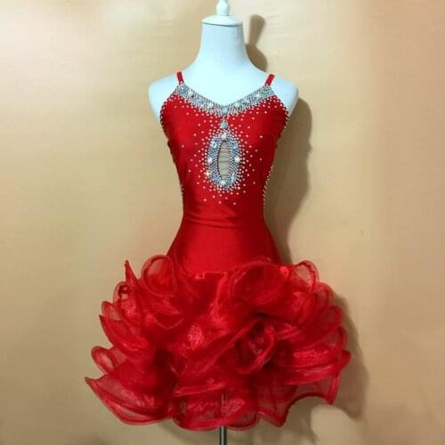 New style latin dance costume sexy spandex stones latin dance dress for women latin dance competition dresses A41 S-4XL