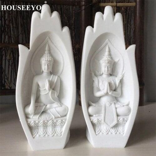 2Pcs Hands Sculptures Buddha Statue Monk Figurine Tathagata India Modern Yoga Nordic Home Decor Office Decoration Accessories