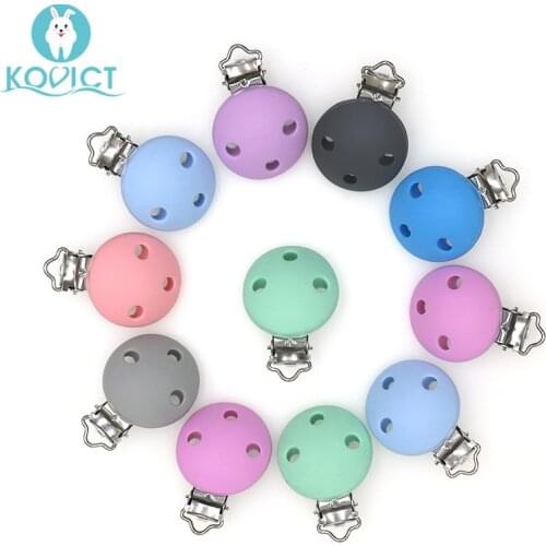 3Pcs Baby Pacifer Clips round Shape Perle Silicone Teether Clip DIY Baby Dummy Chain Nipple Holder rodent Nursing Teething
