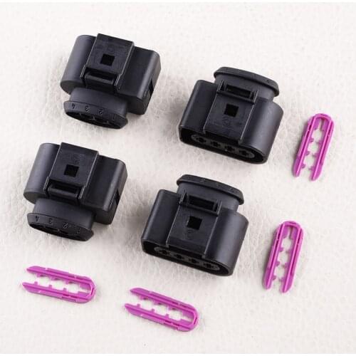 4B0973724 Car Ignition Coil Connector Repair Kit Wiring Harness Plug Fit For Seat Toledo Audi A2 A3 VW Transporter Skoda Rapid