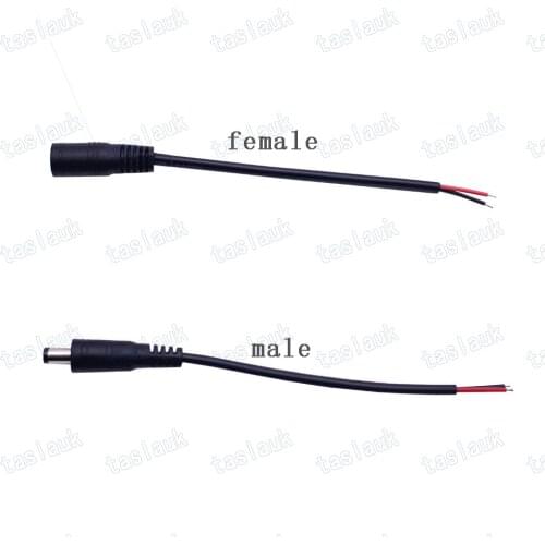 5pcs male female dc power connector 5v 12v 5.5x2.1mm wire plug adapter cable for tv camera 5050 3528 led strip