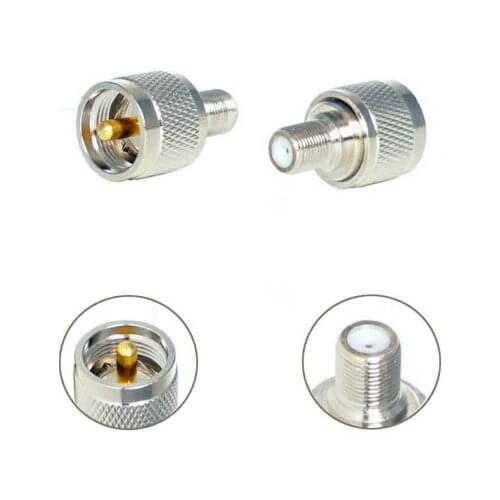 5pcs UHF PL-259 PL259 Male Plug to F Female Jack RF Coaxial Coax Adapter Connector for TV Antenna RG6 Cable Wi-Fi Radios adaptor