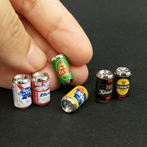 6Pcs/Set DIY Miniature Dollhouse Beer Cup Mini Play Food 1:12 Dolls Accessories Bar Beach Scene Model Mini Drink Cup For Doll