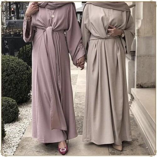 Dubai Abayas for Women Muslim Clothing Robe Bandage Kaftan Dress Islamic Caftan Open Front Eid Abaya Arabic Vestidos