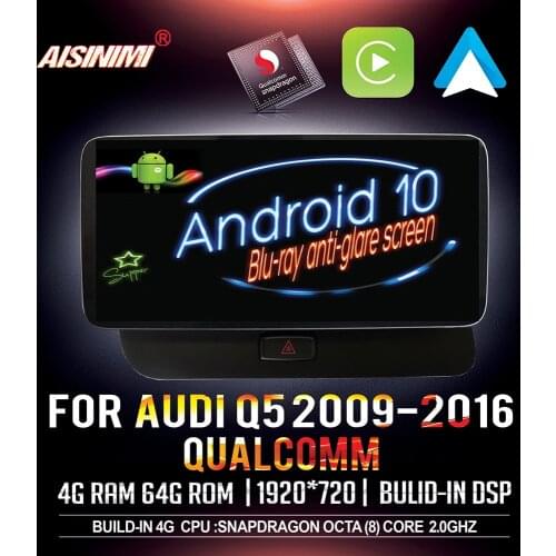 AISINIMI 12.5" Android 10.0 Car Dvd Navi Player FOR AUDI Q5 2009-2016 monitor Display audio gps stereo auto screen all in one