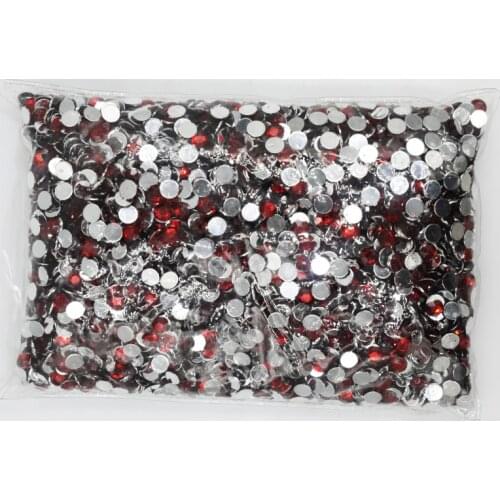 Bordeaux Color 1.5~12mm Flat Back Round Acrylic Rhinestones Beads,3D Acrylic Nail Art / Garment Decoration