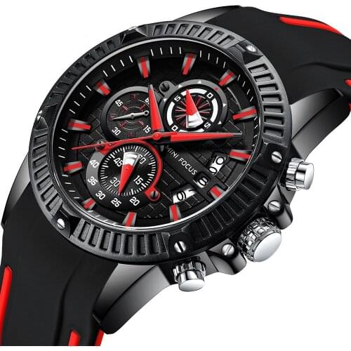 MINIFOCUS Top Mens Fashion Sport Watches Men Quartz Analog Date Clock Man Silicone Military Waterproof Watch Relogio Masculino