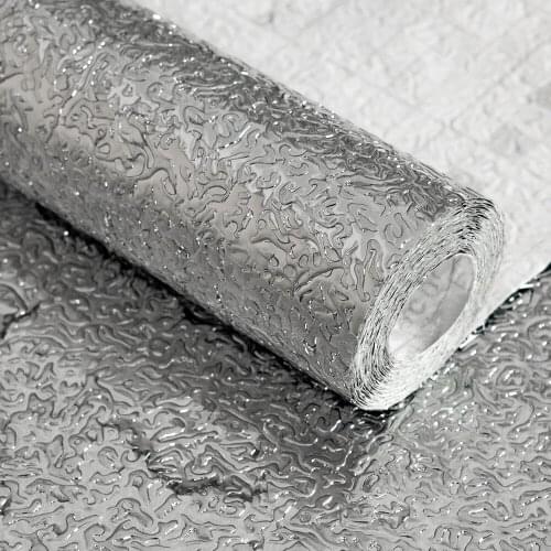 Flowers Kitchen Printed wallpaper Oil-proof Waterproof Stickers Aluminum Foil Kitchen Stove Cabinet Self Adhesive Wall Sticker