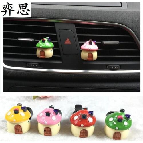 Cute mushroom room shape car air conditioning decoration clip Exquisite car perfume Colorful mushroom ornaments air freshener