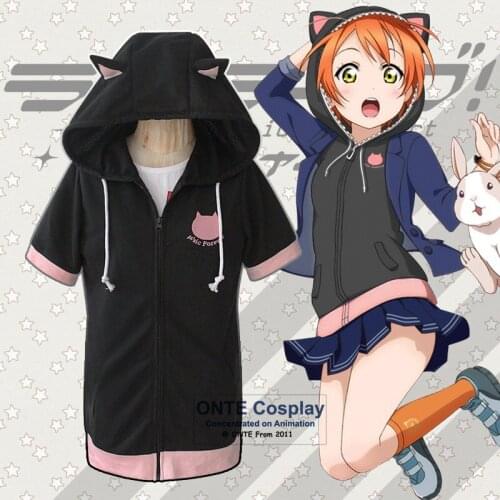 Cheap Rin Hoshizora Coat Final Love Live 6th Cosplay Costumes LoveLive! Hoody Soft Outfit Short Sleeve Hoodies Only S size
