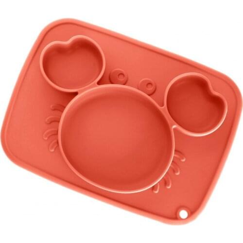 Children Dish Division Design Cartoon Shape Food Grade Silicone Baby Training Dining Plate for Boys Girls
