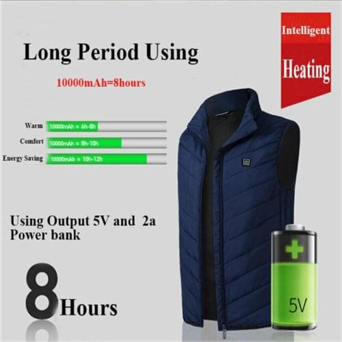 Hirigin 2020 Unisex Electric Heated Heating Clothing Pad Vest Winter Warm Up Jacket Warmer Plus Size