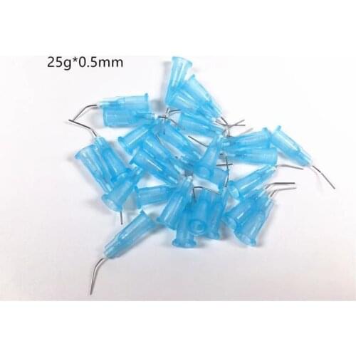 200~5000Pis Blue Dental Pre Bent Flow Dispensing Flowable Needle Delivery Tip Etching Gel Irrigation Composite 25 Gauge