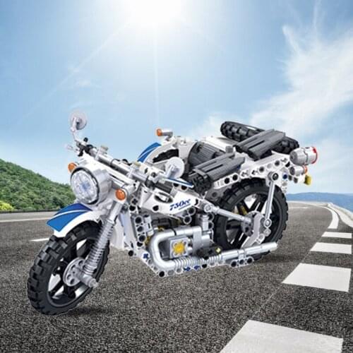 J60B High-drilled Motorcycle Education Kits Toy, High-tech Autocycle Creative Assembly Blocks for Motorbikes Lovers