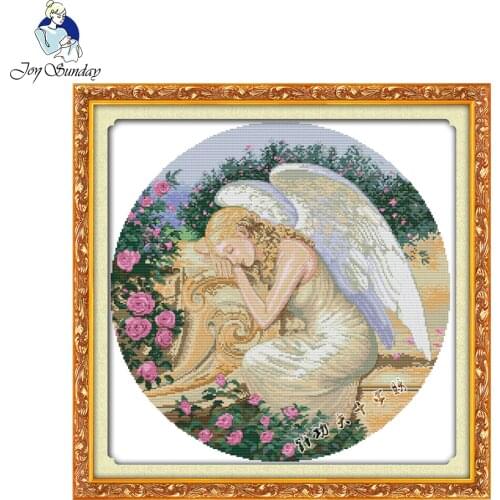 Joy Sunday Needlework DIY 14CT printed Cross stitch kits For Embroidery Sleeping angel Counted Cross-Stitching embroidered craft