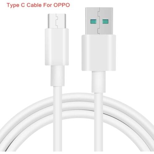 5A Flash Charging USB Type C Cable 100CM Fast Charging Type-C Cord For OPPO Reno 2 3 4 pro R17 VOOC Find X X2 Pro Ace2 R19 Reno4