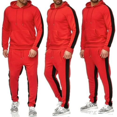 2021 Mens Tracksuit 2 Pieces Set Sweatshirt + Sweatpants Sportswear Zipper Hoodies Casual Male Streetwear Suits Mens Clothing