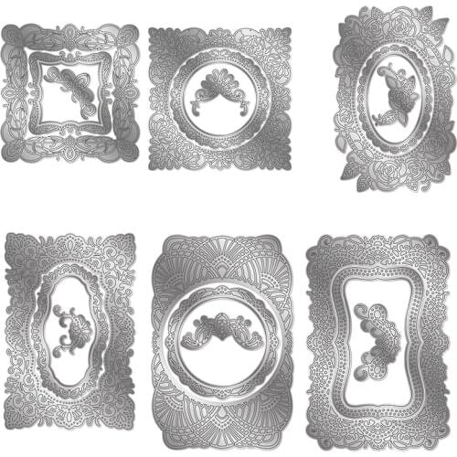 Metal Cutting Dies Modern Abstract Decorative RoseFiligree Frame For DIY Scrapbooking Embossing Album Paper Cards Dies 2021 New
