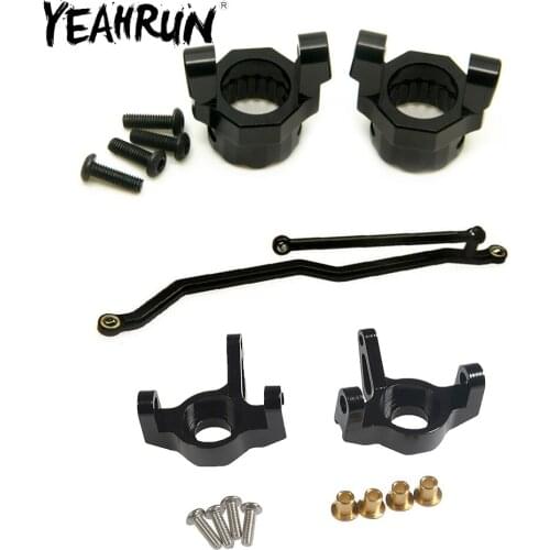 YEAHRUN Black Sliver Steel Steering Linkage Set For Axial Wraith 1:10 RC Car Crawler