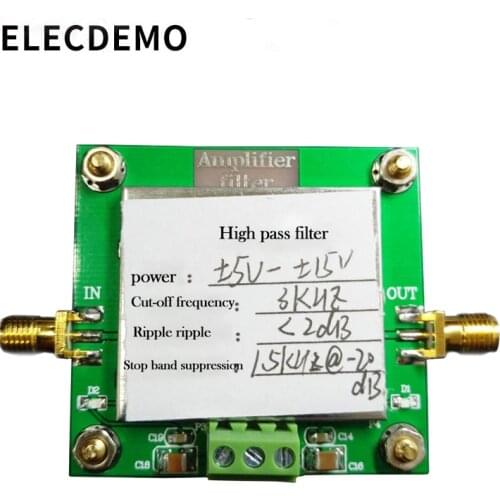High-pass filter module 8th-order filtering Cut-off frequency 3KHz In-band ripple less than 2dB Stopband rejection