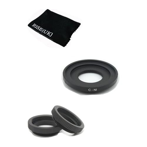 100% New Brand 16mm C-Mount Cine Movie lens for Nikon 1 Mount J1 V1 J2 V2 J3 V3 J4 Camera Lens Adapter Ring &c amount ring Black