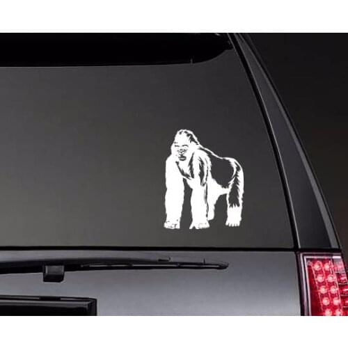 Detailed Gorilla Ape Vinyl Bumper Sticker Black/White Modern Waterproof Styling Decor Hot Selling Black White ZP0592
